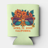 Hallo 30s Tropische  Retro Zomerverjaardag Blikjeskoeler (Achterkant)