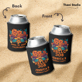 Hallo 30s Tropische Retro Zomerverjaardag Blikjeskoeler