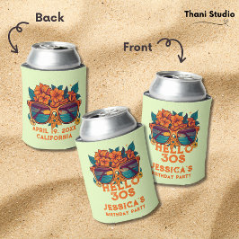 Hallo 30s Tropische Retro Zomerverjaardag Blikjeskoeler