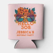 Hallo 30s Tropische  Retro Zomerverjaardag Blikjeskoeler (Voorkant)