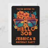 Hallo 30s Tropische  Retro Zomerverjaardag Kaart (Voorkant)