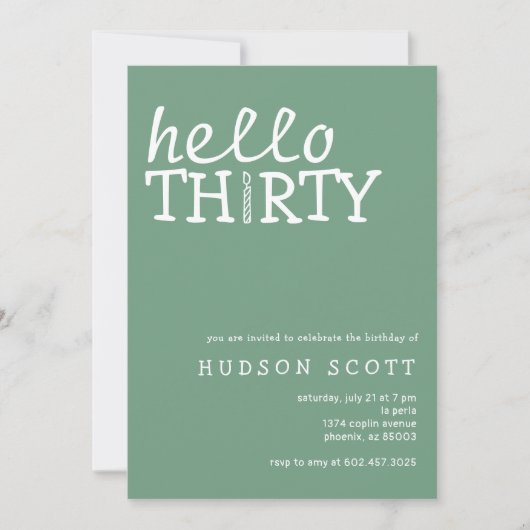 hallo 30ste verjaardag kaart (Voorkant)