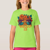 Hallo 3 Tropische Retro Zomerverjaardag T-shirt (Voorkant)