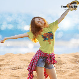 Hallo 3 Tropische Retro Zomerverjaardag T-shirt