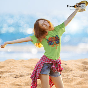 Hallo 3 Tropische  Retro Zomerverjaardag T-shirt