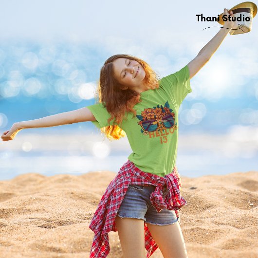 Hallo 3 Tropische Retro Zomerverjaardag T-shirt