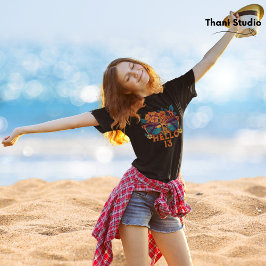 Hallo 3 Tropische Retro Zomerverjaardag T-shirt