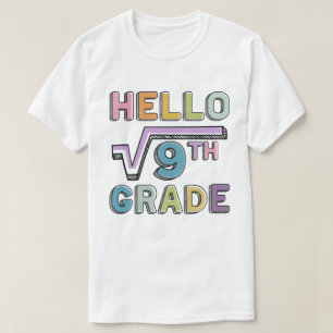 hallo 3e graad Funny Square wortel van 9 Wiskunde T-shirt