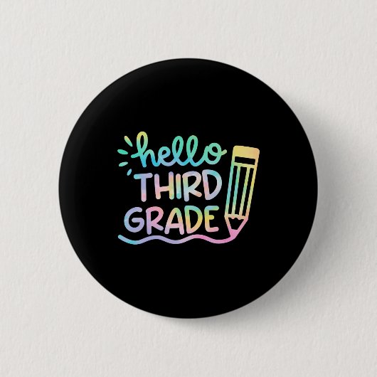hallo 3e graad Schoonvormers Kinderen Terug naar S Ronde Button 5,7 Cm (Voorkant)