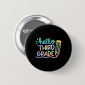 hallo 3e graad Schoonvormers Kinderen Terug naar S Ronde Button 5,7 Cm (Voorkant /achterkant)