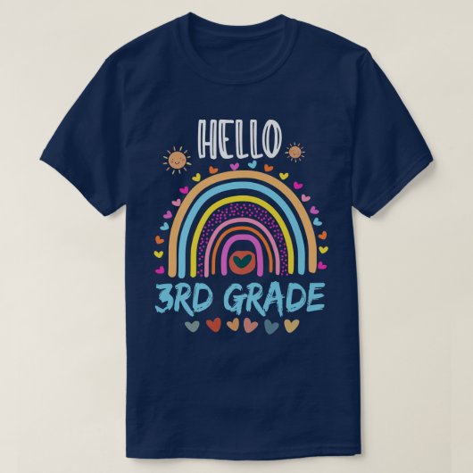 hallo 3e graad Terug naar school Rainbow Heart Tea T-shirt (Design voorkant)