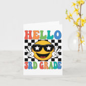 Hallo 3e klas derde klas leraar jongen meisje rug kaart (Gele Bloem)