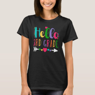 Hallo 3e klas hart leraar student terug naar schoo t-shirt