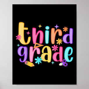 Hallo 3e klas lerares meisjes Kind preppy terug na Poster