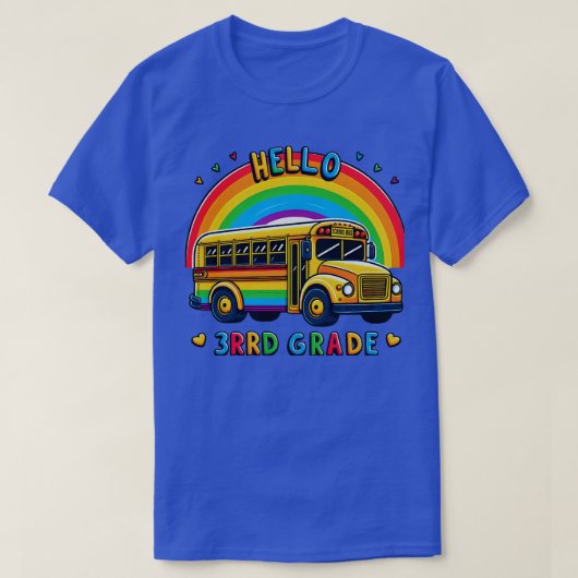 Hallo 3e klas regenboogluipaard terug naar school  t-shirt (Design voorkant)