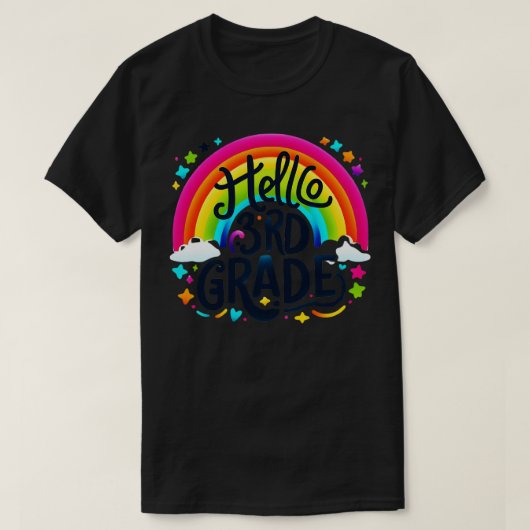 Hallo 3e klas regenboogluipaard terug naar school  t-shirt (Design voorkant)