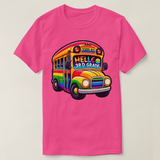 Hallo 3e klas regenboogluipaard terug naar school  t-shirt (Design voorkant)