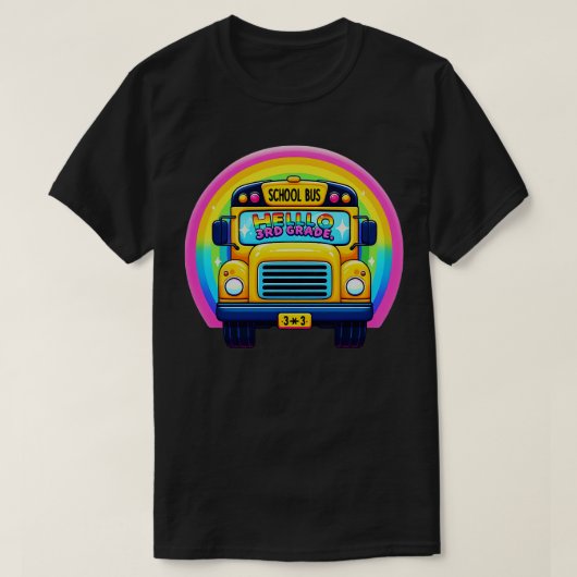 Hallo 3e klas regenboogluipaard terug naar school  t-shirt (Design voorkant)