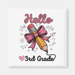 Hallo 3e klas Shirt terug naar school potlood boog Magneet