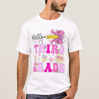 Hallo 3e klas terug naar school potlood coquette t-shirt