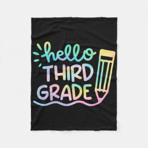 Hallo 3e klas Tie Dye Leraren Kinderen Terug naar  Fleece Deken