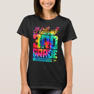 Hallo 3e klas Tie Dye terug naar school eerste dag T-shirt