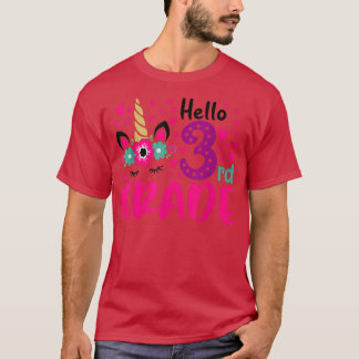 hallo 3e klas unicorn terug naar schoolcadeautjes t-shirt