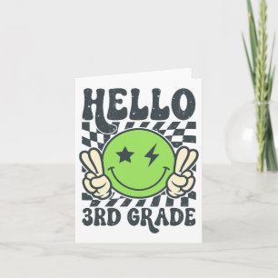 Hallo 3e klas Vibes Groovy Smile Face Terug naar s Kaart