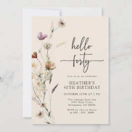 Hallo 40 Boho verjaardag Kaart