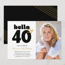 hallo 40 mijlpaal Aangepaste foto op jaarbasis