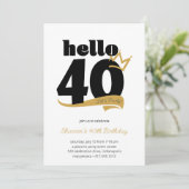 hallo 40 mijlpaal in de zwarte goudkroon kaart (Staand voorkant)