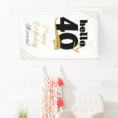 hallo 40 mijlpaal in de zwarte goudkroon spandoek (Insitu)