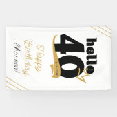hallo 40 mijlpaal in de zwarte goudkroon spandoek (Horizontaal)