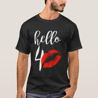 hallo 40 Rode Lip Kisses voor mam Grandma T-shirt