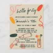 Hallo 40 Veertig wijnmakerij Lunch Verjaardag Briefkaart (Voorkant)