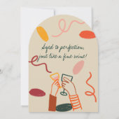 Hallo 40 Veertig wijnmakerij Lunch Verjaardag Kaart (Achterkant)