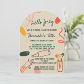 Hallo 40 Veertig wijnmakerij Lunch Verjaardag Kaart (Staand voorkant)