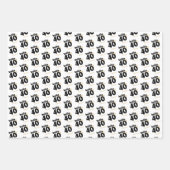 hallo 40 zwarte & gouden papierset van 3 inpakpapier vel (Voorkant)