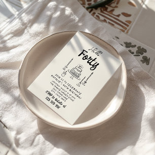 hallo 40e Retro Hand getrokken taart Kaart