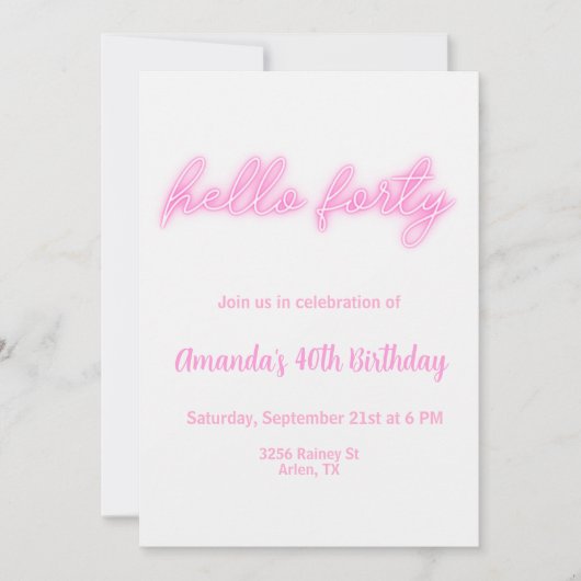 hallo 40e verjaardag feestdagenkaart (Voorkant)