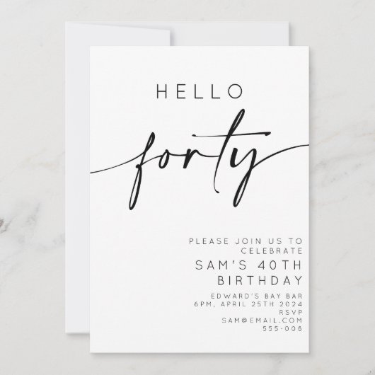 hallo 40e verjaardag kaart (Voorkant)