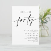 hallo 40e verjaardag kaart (Staand voorkant)