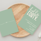 Hallo 40e verjaardag Moderne Sage Minimaal Kaart