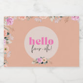 hallo 40e verjaardag - Stoffige roze bloemen "Four Sparkling Wijnetiket (Enkel label)