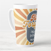 Hallo 40e verjaardag van de Retro Sun Groovy Wave Latte Mok (Linkerhoek)