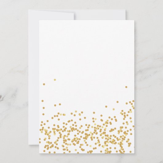 Hallo 40e verjaardag Witte en Gouden Confetti Kaart (Achterkant)
