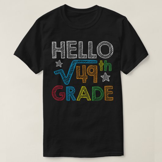 hallo 49 7e graad terug naar school Wiskunde T-shirt (Design voorkant)