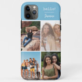hallo! 4 Foto Collage Sky Blue op maat Case-Mate iPhone Case (Achterkant)