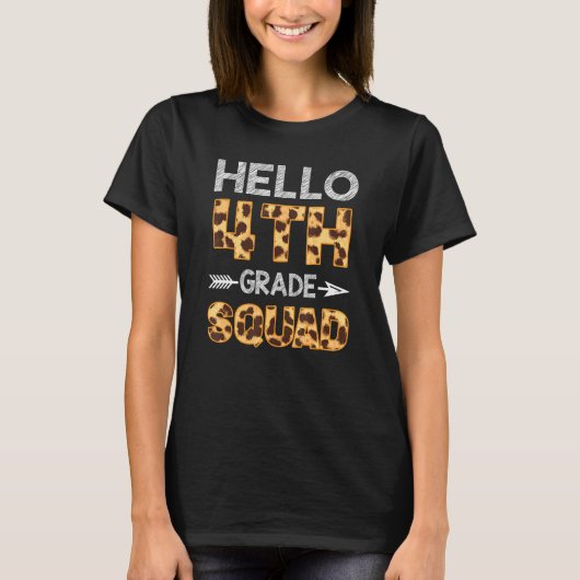 hallo 4e graadvierkantje Loodluipaard T-shirt vier (Voorkant)