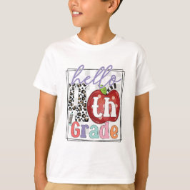 Hallo 4e klas, jongen of meisje t-shirt